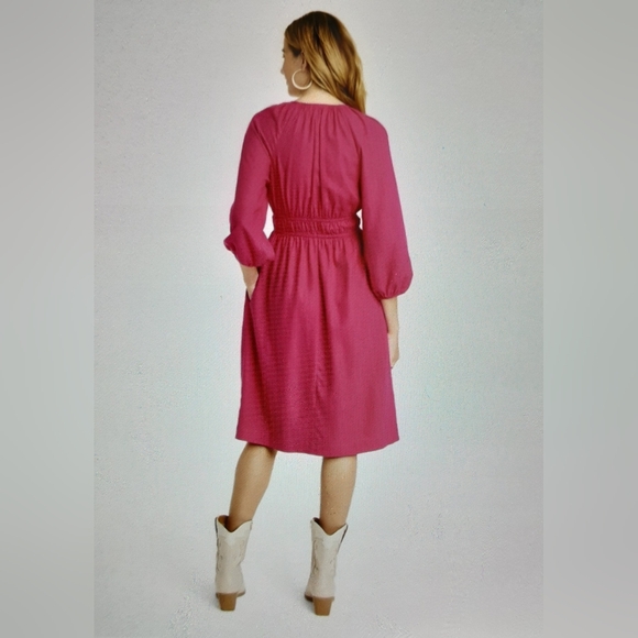UNIVERSAL THREAD Pink Peasant Sleeve Women's Dress NWT - Picture 6 of 9